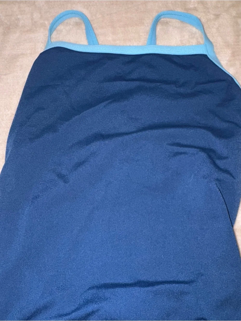 Speedo Navy One-Piece Swimsuit with Light Blue Straps
